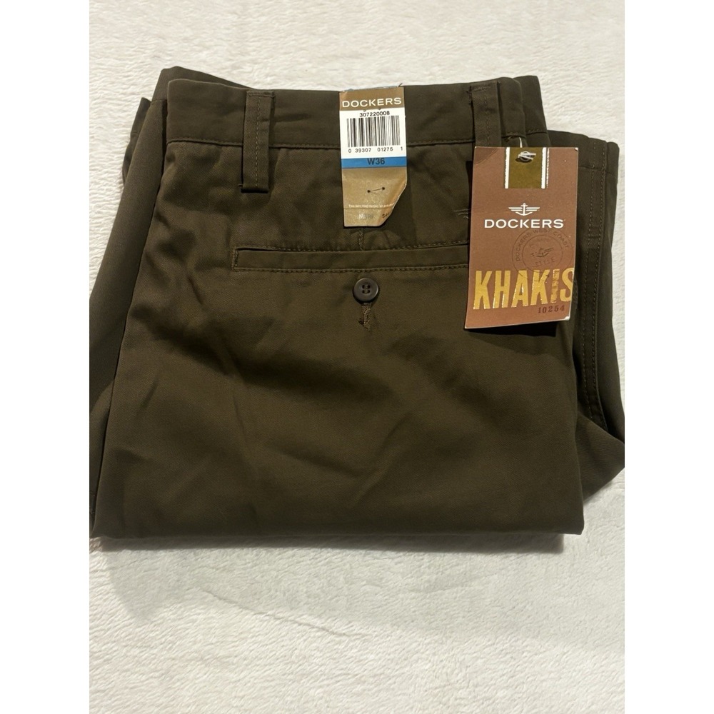 NEW Dockers‎ Khakis Mens Size 36 Flat Front Straight Fit  Chino